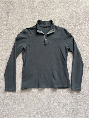 Michael Kors Men’s Grey Quarter Button Pullover - Large